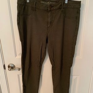 Olive green knit jeggings